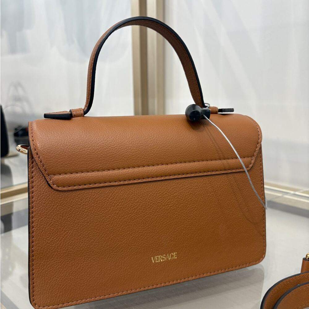 Versace La Medusa Top Handle Crossbody Bag Brown NWT - Picture 3 of 5